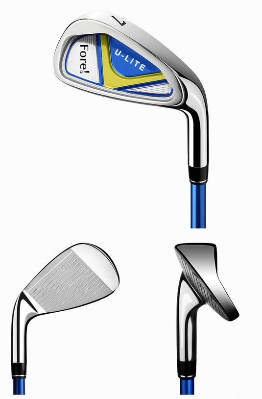 Fore! U-Lite Kids Golf 7 Iron for Ages 6-8 Blue