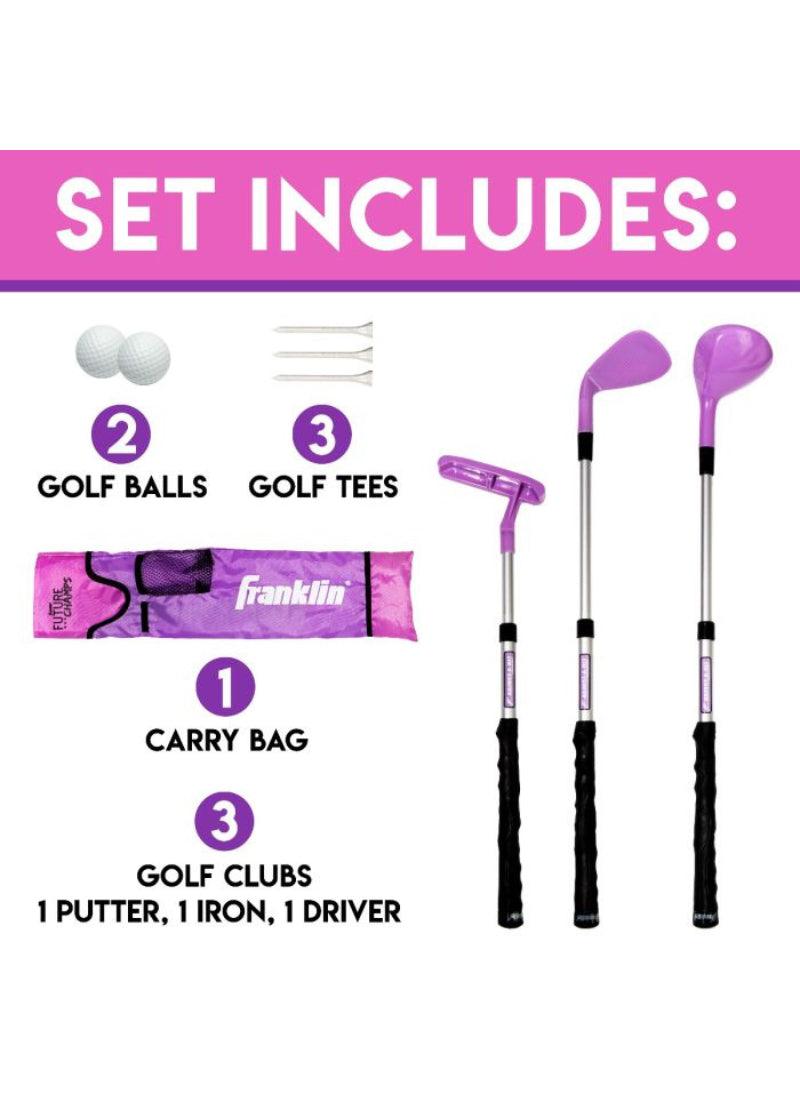Load image into Gallery viewer, Franklin Future Champs 3 Club Plastic Girls Golf Set - Adjustable Size

