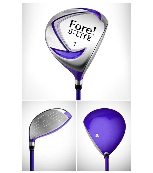 Fore! U-Lite 3 Club Bundle for Girls Ages 3-5 Purple (kids 36-44" tall) - No Bag
