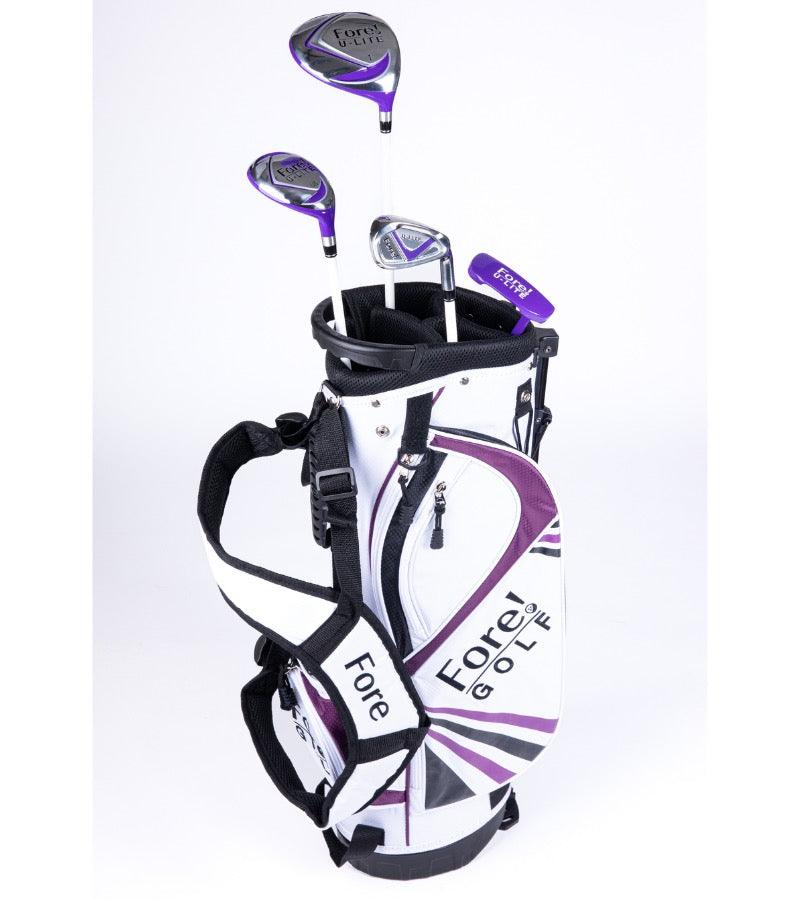 Load image into Gallery viewer, Fore! U-Lite 4 Club Girls Golf Set for Ages 6-8 (kids 44-52&quot; tall) Purple
