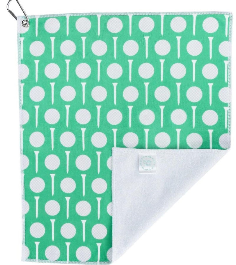 Load image into Gallery viewer, Microfiber Golf Towel - Balls &amp; Tees
