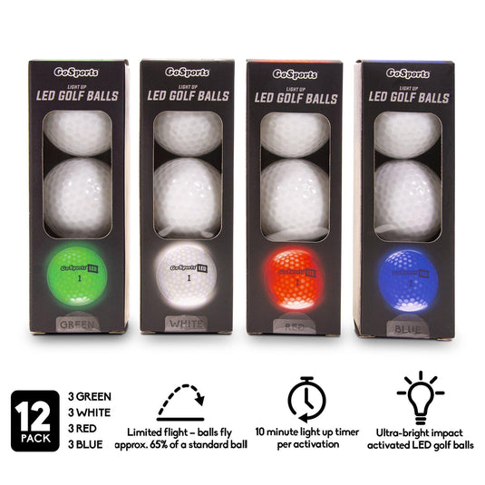 GoSports LED Light Up Golf Balls 12 Pack