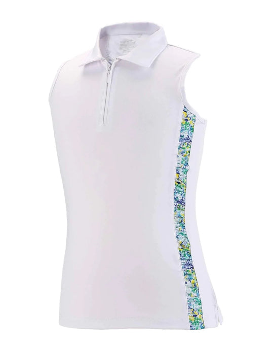 Garb Kinsley Youth Girls Golf Polo Sleeveless White