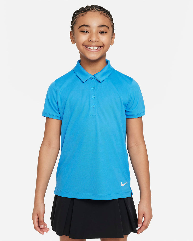 Load image into Gallery viewer, Nike Dri-Fit Victory Girls Golf Polo Light Blue
