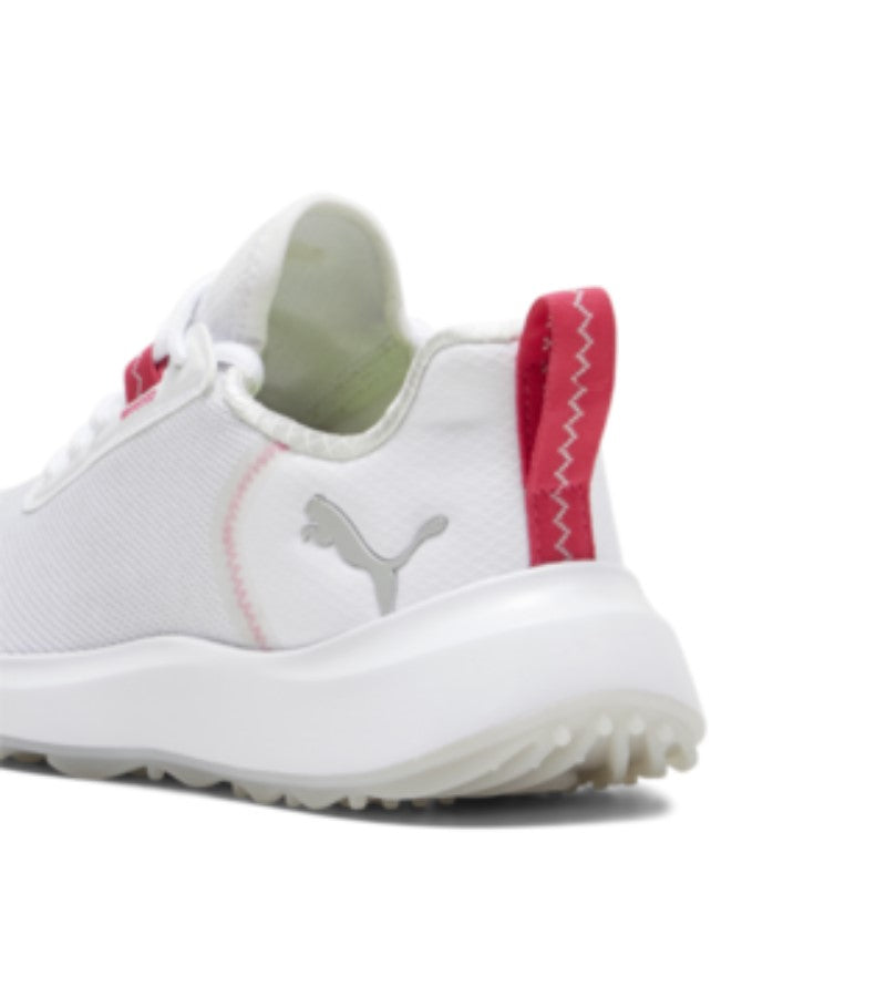 Load image into Gallery viewer, Puma Fusion Crush Sport Jr Spikeless Golf Shoes White Garnet Red Back
