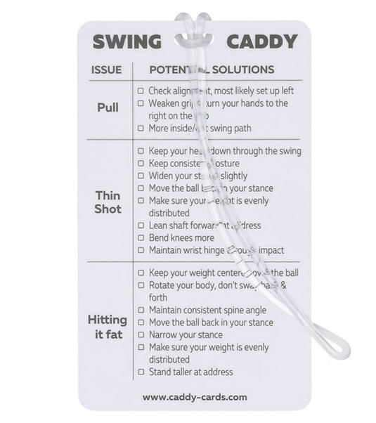 Swing Caddy Card - Tips on How to Fix Golf Swing Issues