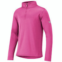Load image into Gallery viewer, Under Armour Fleece Youth Golf Quarter Zip Alpha Pink
