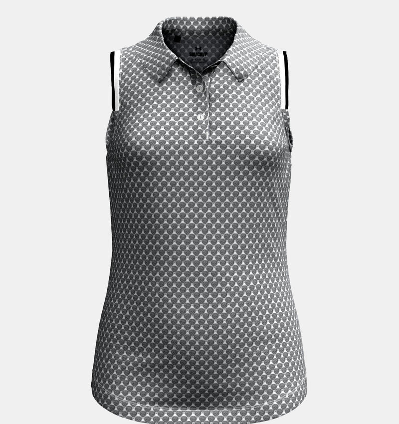 Load image into Gallery viewer, Under Armour Playoff Sleeveless Girls Golf Polo - Gray

