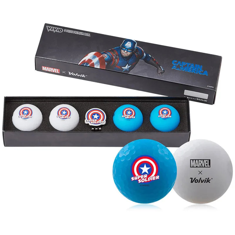 Load image into Gallery viewer, Volvik Vivid Marvel Captain America Golf Balls 2.0
