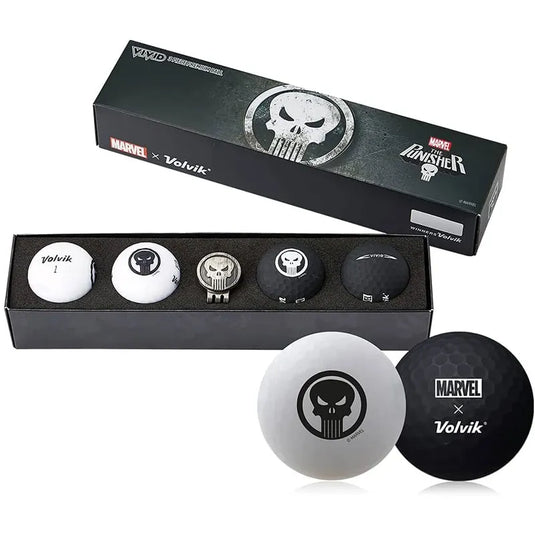 Volvik Vivid Marvel Punisher Golf Balls 2.0 with Marker