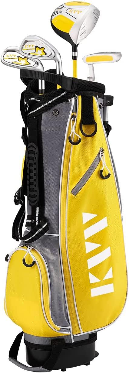 Load image into Gallery viewer, KVV 4 Club Kids Golf Set for Ages 9-12 (52-58 inches) Yellow
