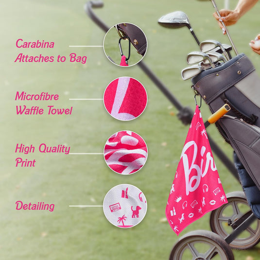 Birdie Pink Microfiber Golf Towel