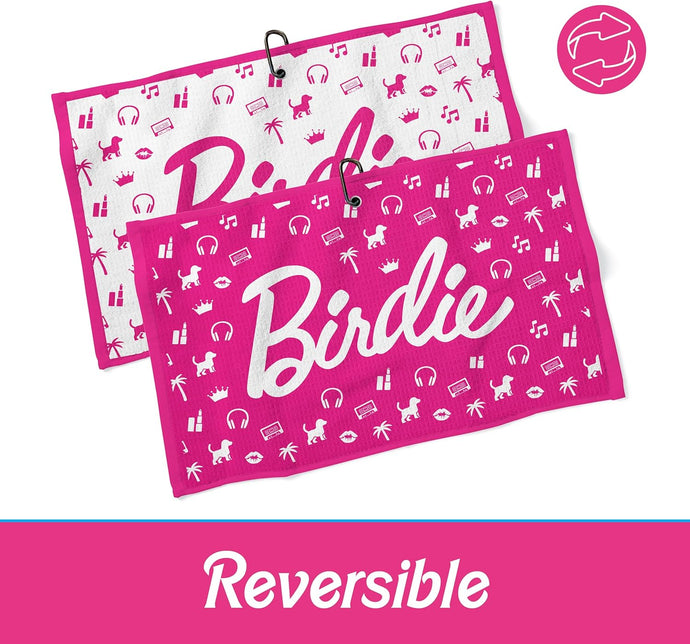 Birdie Reversible Pink Golf Towel