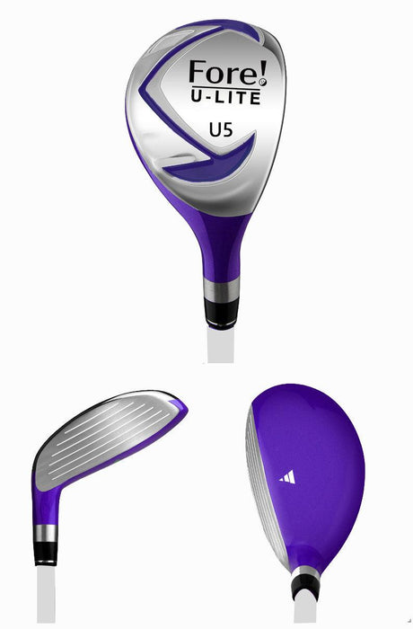 Fore! U-Lite 4 Club Girls Golf Set for Ages 6-8 (44-52 inches) Purple