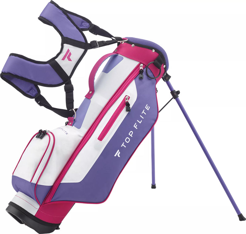 Load image into Gallery viewer, Top Flite Girls Golf Stand Bag for Ages 5-8 Purple &amp; Pink
