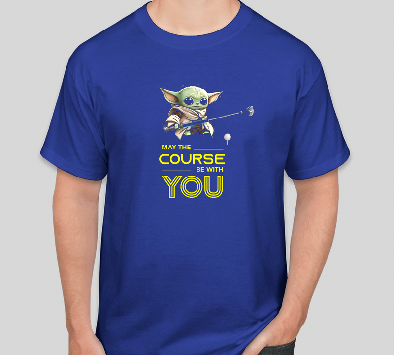 Load image into Gallery viewer, Yoda May The Course Be With You Yoda Childrens Golf Shirt - Yellow Font
