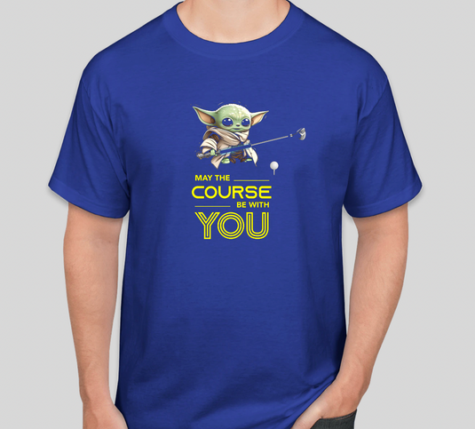 Yoda May The Course Be With You Yoda Childrens Golf Shirt - Yellow Font