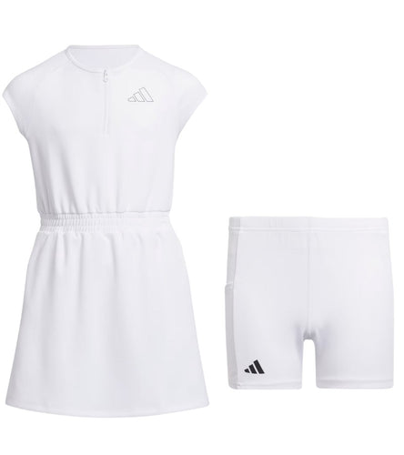 Adidas Aeroready Half-Zip Girls Golf Dress White Front