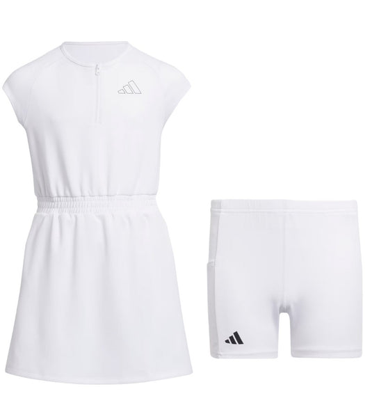 Adidas Aeroready Half-Zip Girls Golf Dress White Front