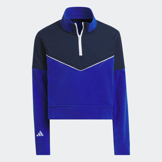 Adidas Crop Girls Golf Pullover Blue