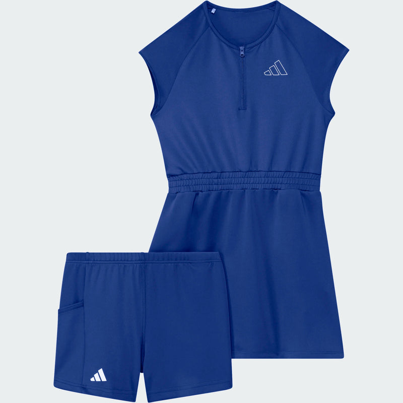 Load image into Gallery viewer, Adidas Aeroready Half-Zip Girls Golf Dress Royal Blue
