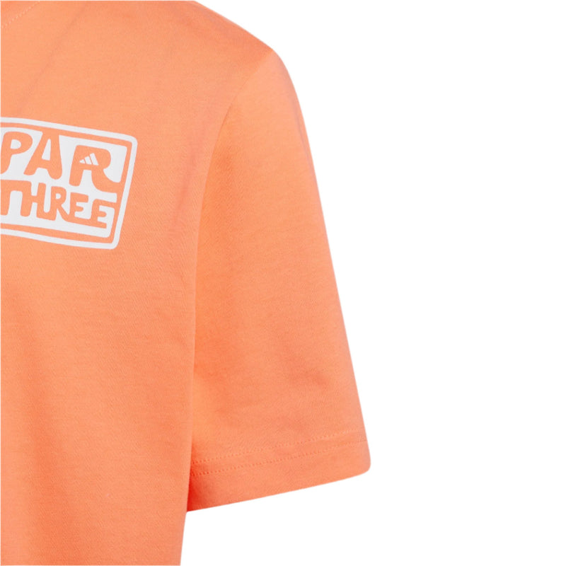 Load image into Gallery viewer, Adidas Par Three Boys Golf Shirt Orange - Shoulder Detail
