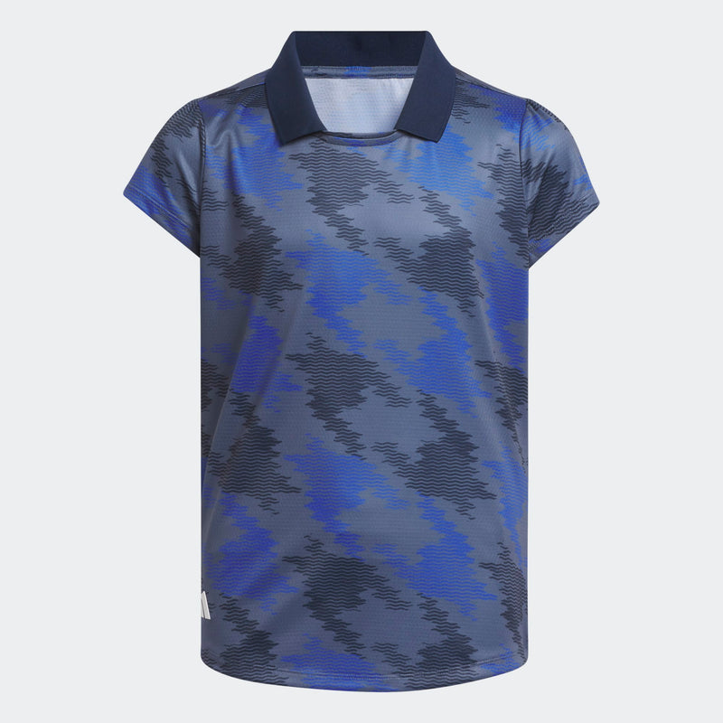 Load image into Gallery viewer, Adidas Printed Girls Golf Polo Blue
