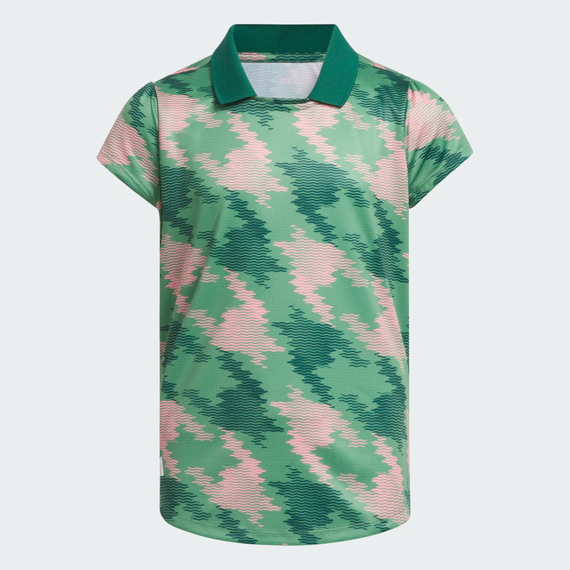 Load image into Gallery viewer, Adidas Printed Girls Golf Polo Green
