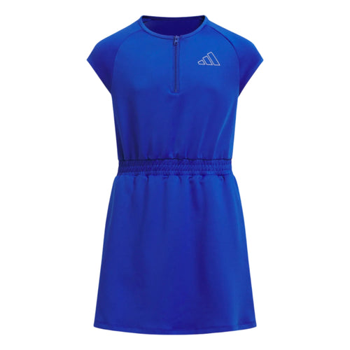 Adidas Aeroready Half-Zip Girls Golf Dress Royal Blue Front