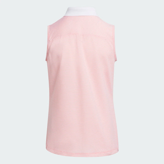 Adidas Sleeveless Girls Golf Polo Semi Pink Spark