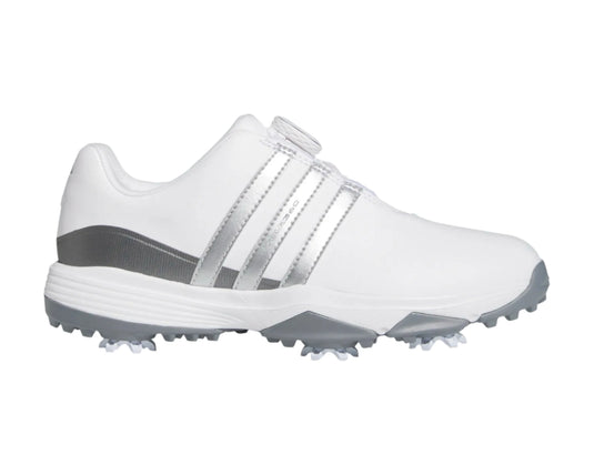 Adidas Tour 360 Kids Golf Shoes White Side View