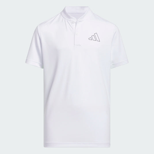 Adidas Classic Performance Fit Boys Golf Polo - White