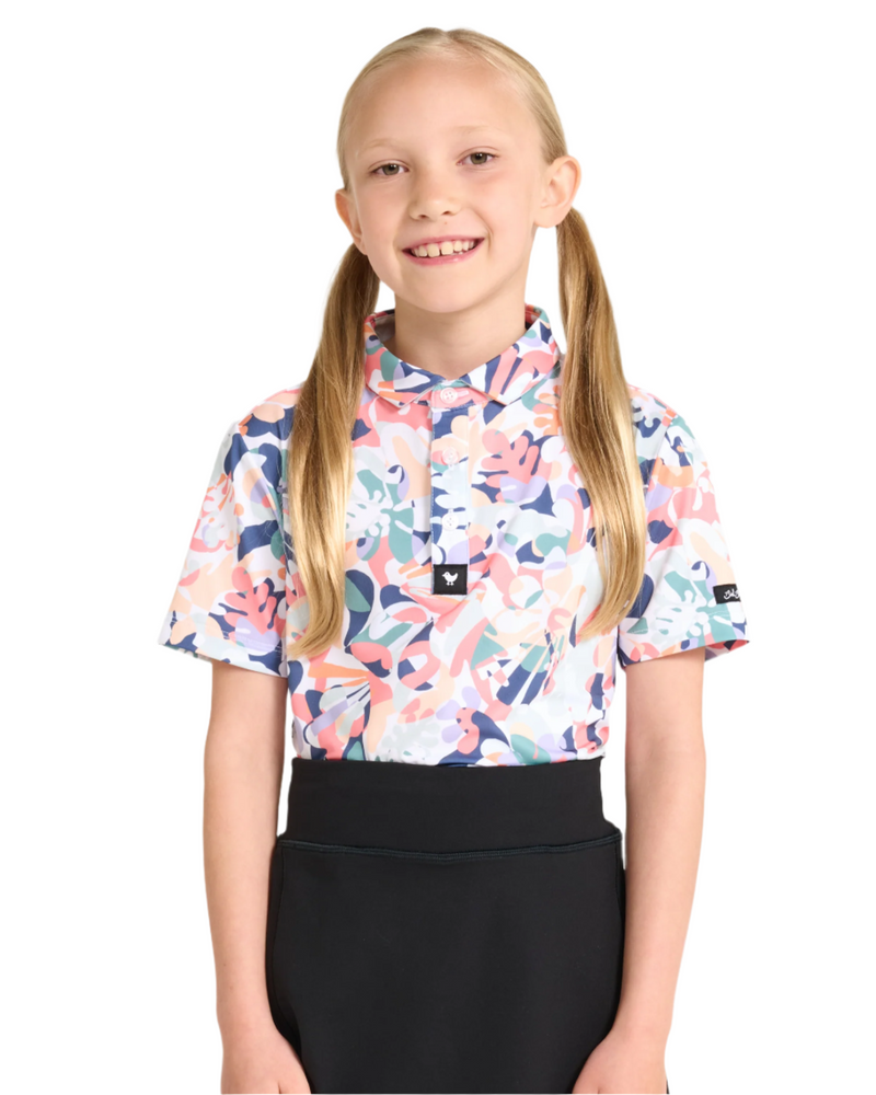 Load image into Gallery viewer, Bad Birdie In Bloom Girls Golf Polo
