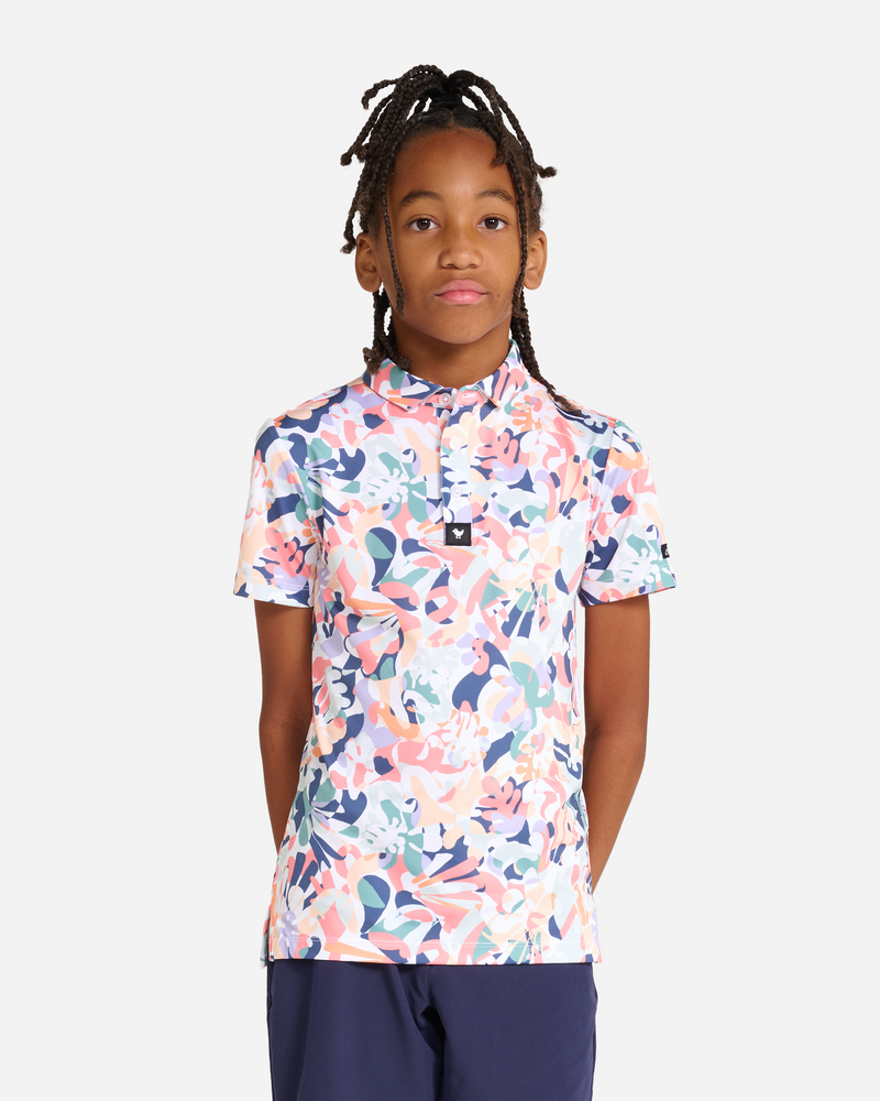 Load image into Gallery viewer, Bad Birdie In Bloom Youth Golf Polo
