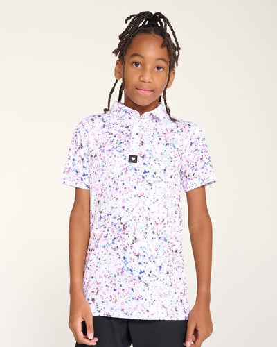 Bad Birdie Paint Splatter 3 Boys Golf Polo