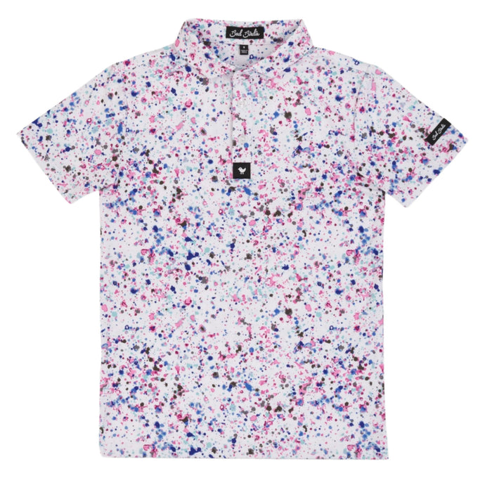 Bad Birdie Paint Splatter 3 Girls Golf Polo