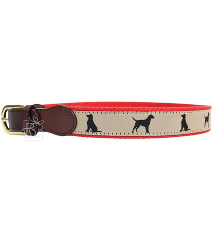 Black Dog Youth Ribbon Belt - Red & Khaki