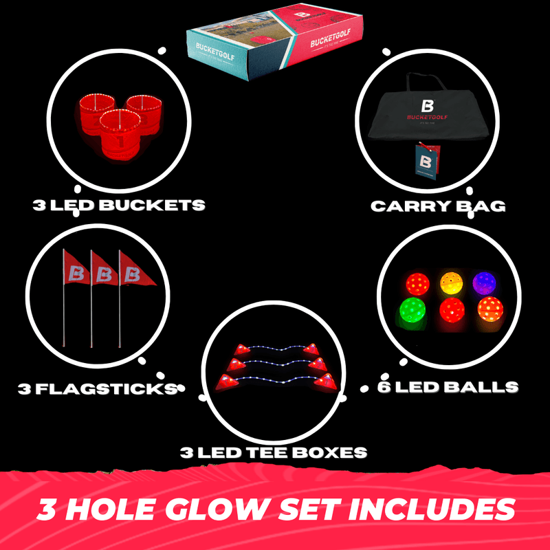 Load image into Gallery viewer, Bucket Golf 3 Hole Glow In The Dark Golf Game
