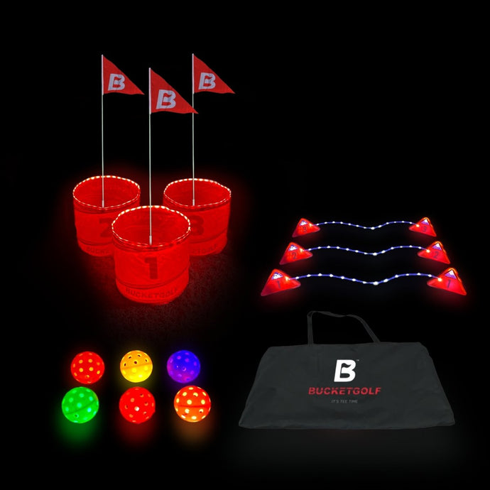 Bucket Golf 3 Hole Glow In The Dark Golf Game