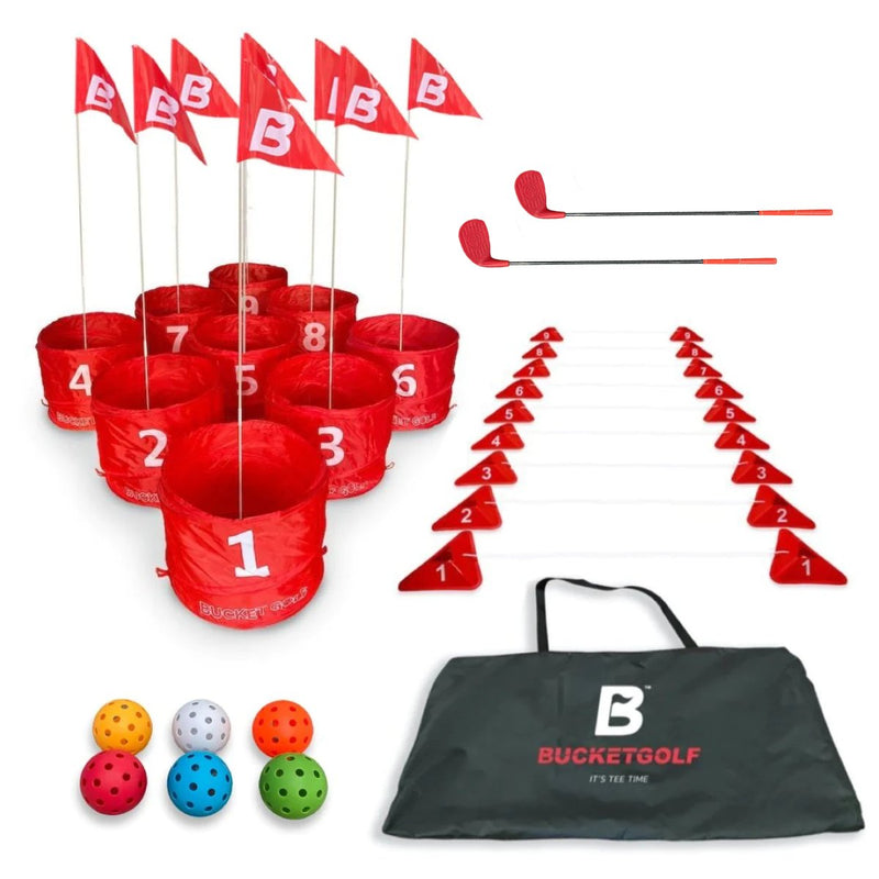 Load image into Gallery viewer, BucketGolf 9 Hole Bundle Golf Course Game (comes with clubs)
