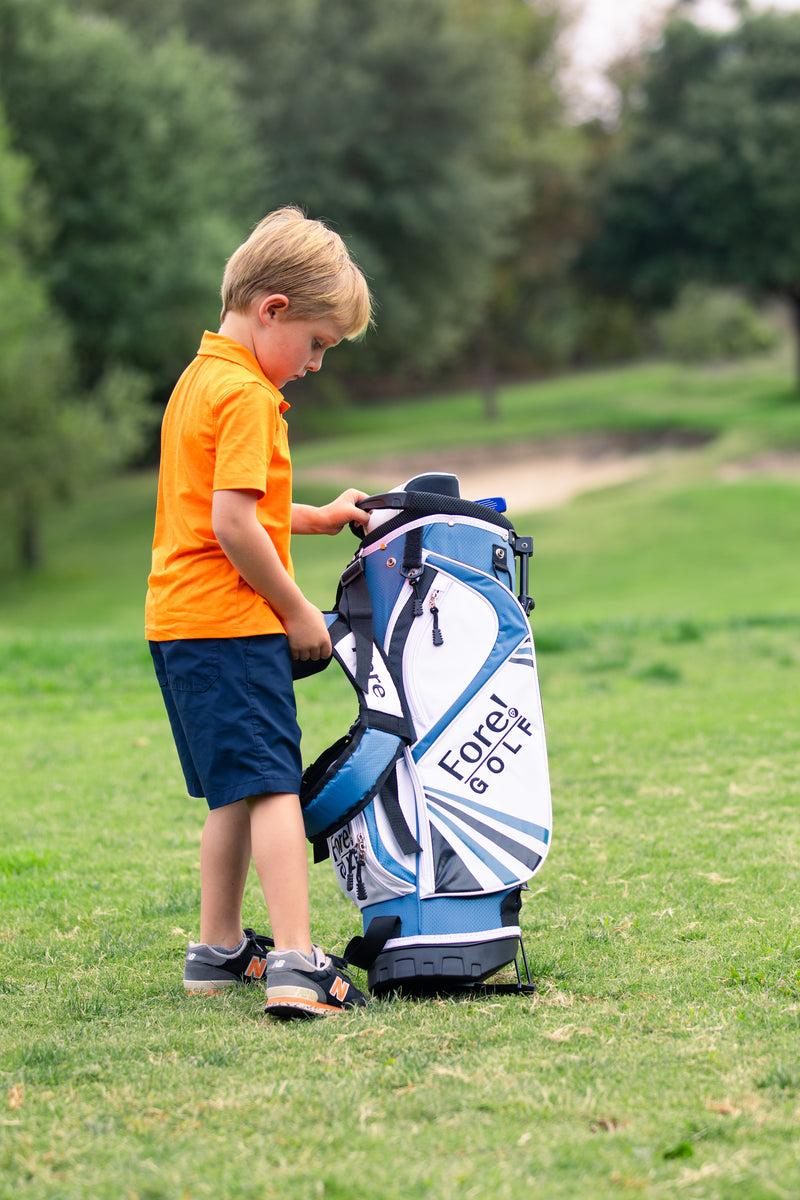 Load image into Gallery viewer, Fore! U-Light 4 Club Kids Golf Set for Ages 6-8 (kids 44-52&quot; tall) Blue/White
