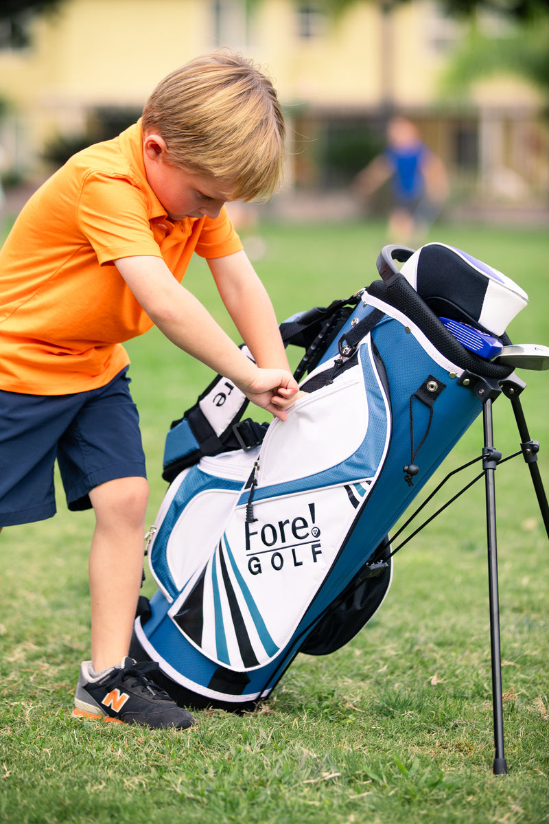 Load image into Gallery viewer, Fore! Golf Junior Stand Bag Blue Ages 3-8
