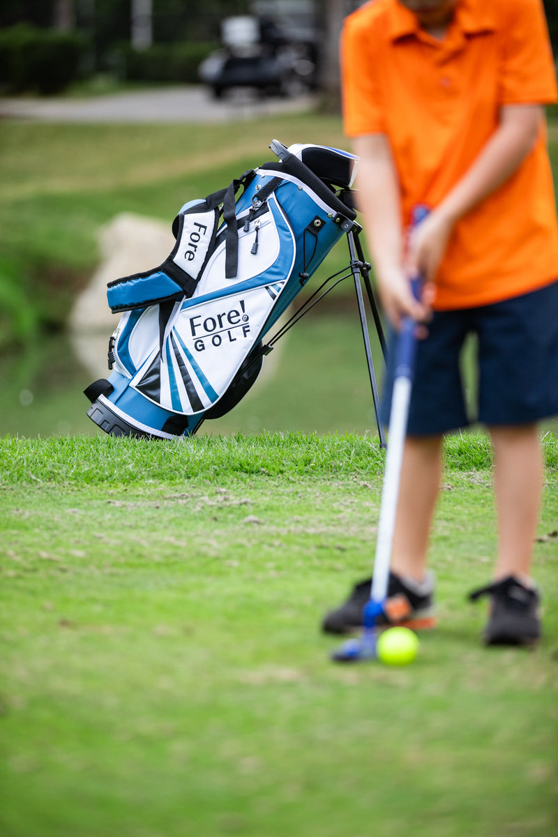 Load image into Gallery viewer, Fore! Golf Junior Stand Bag Blue Ages 3-8 (Bag Height 27&quot;)
