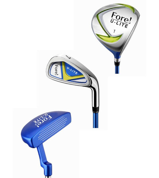 Fore! Ulite Golf 3 Club Bundle for Ages 6-8 Blue