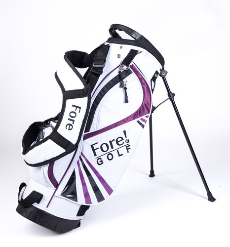 Fore! Golf Junior Stand Bag White Purple Ages 3-8