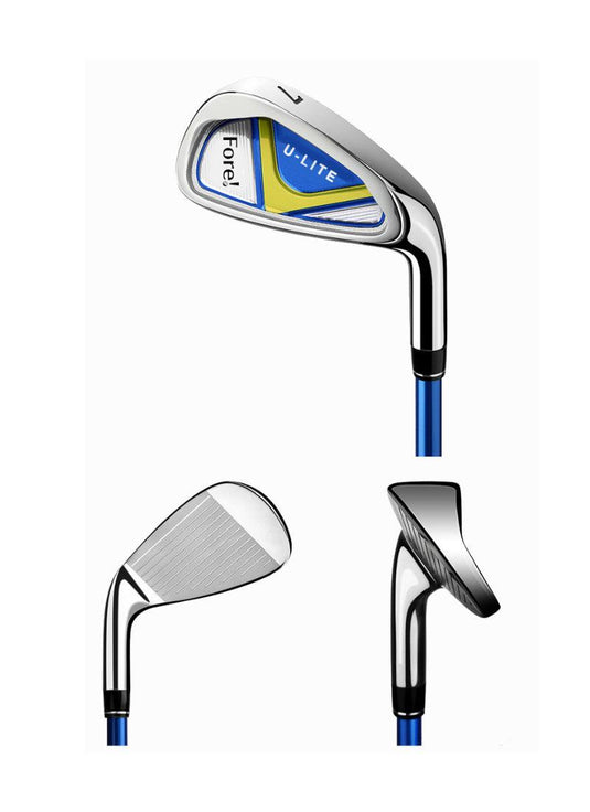 Fore! U-Lite Kids Golf 7 Iron for Ages 6-8 Blue - Right & Left Hand