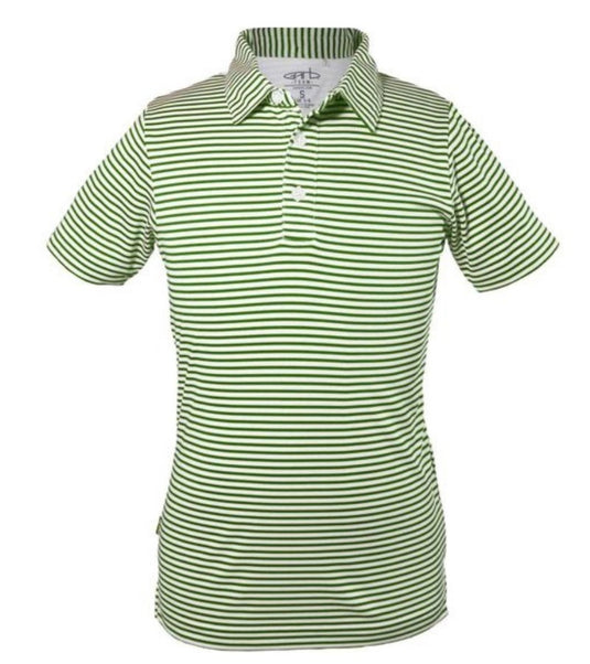 Garb Caron Striped Toddler Boys Golf Polo Green