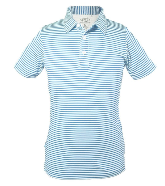 Garb Caron Striped Toddler Boys Golf Polo Light Blue