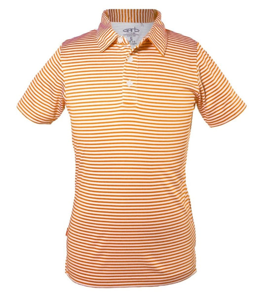 Garb Caron Striped Toddler Boys Golf Polo Orange