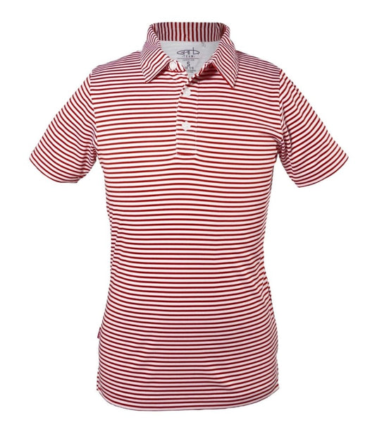 Garb Caron Striped Toddler Boys Golf Polo Red